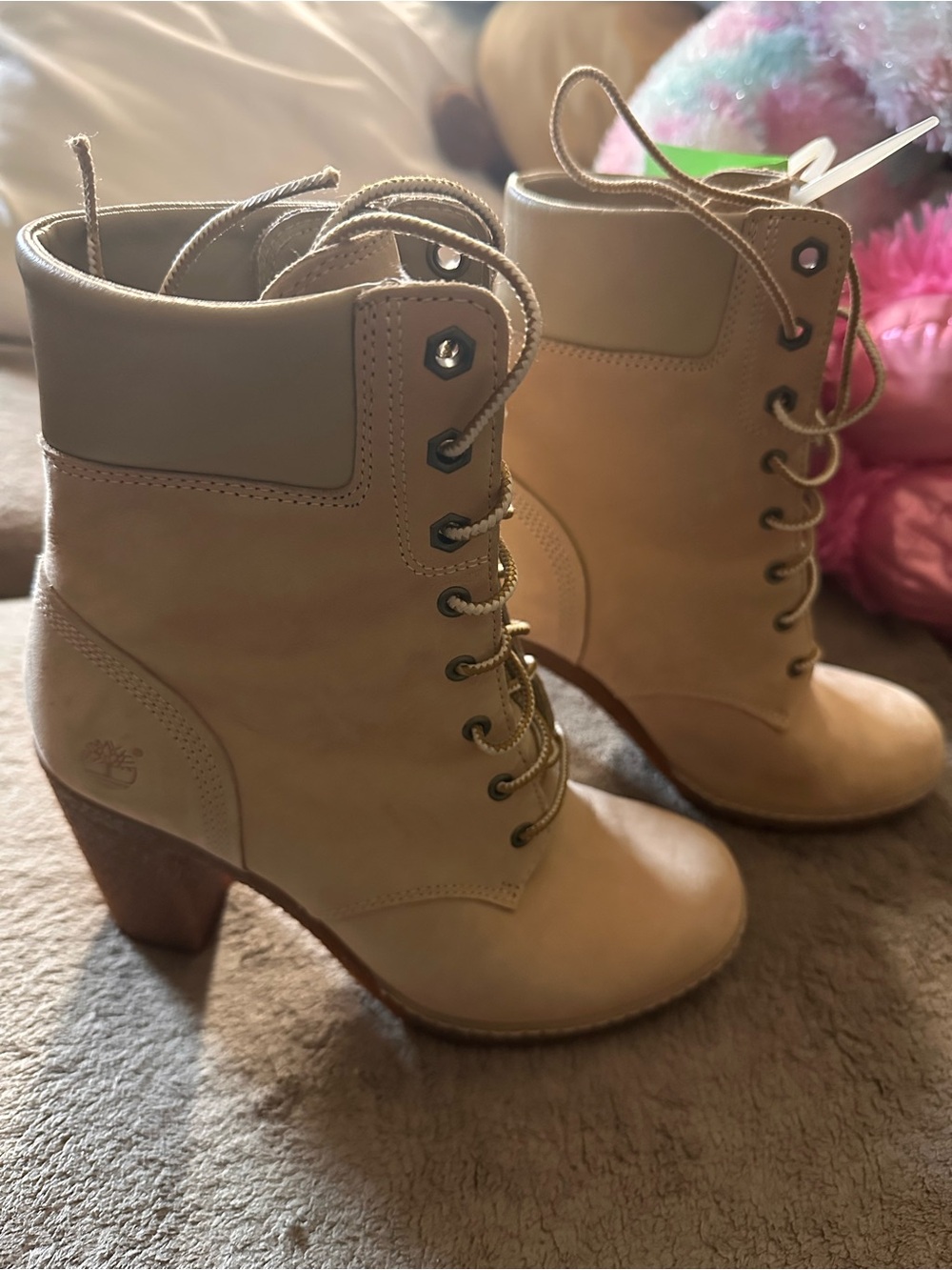 Timberland Women's Wheat Lace-Up Block Heel Boots